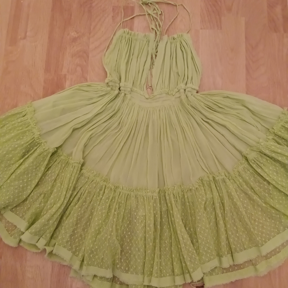 Free People/ Size S/ Free People /Degree Mini Dressligh Green - Picture 3 of 5